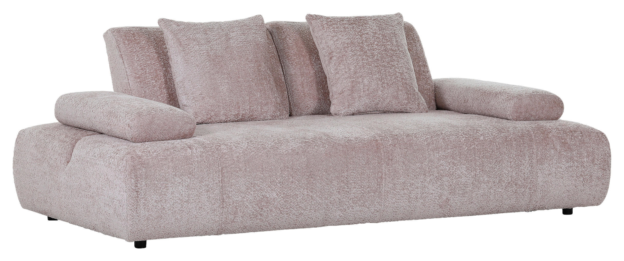 SCHLAFSOFA Chenille Rosa  - Schwarz/Rosa, KONVENTIONELL, Kunststoff/Textil (235-255/80/116-138cm) - Carryhome