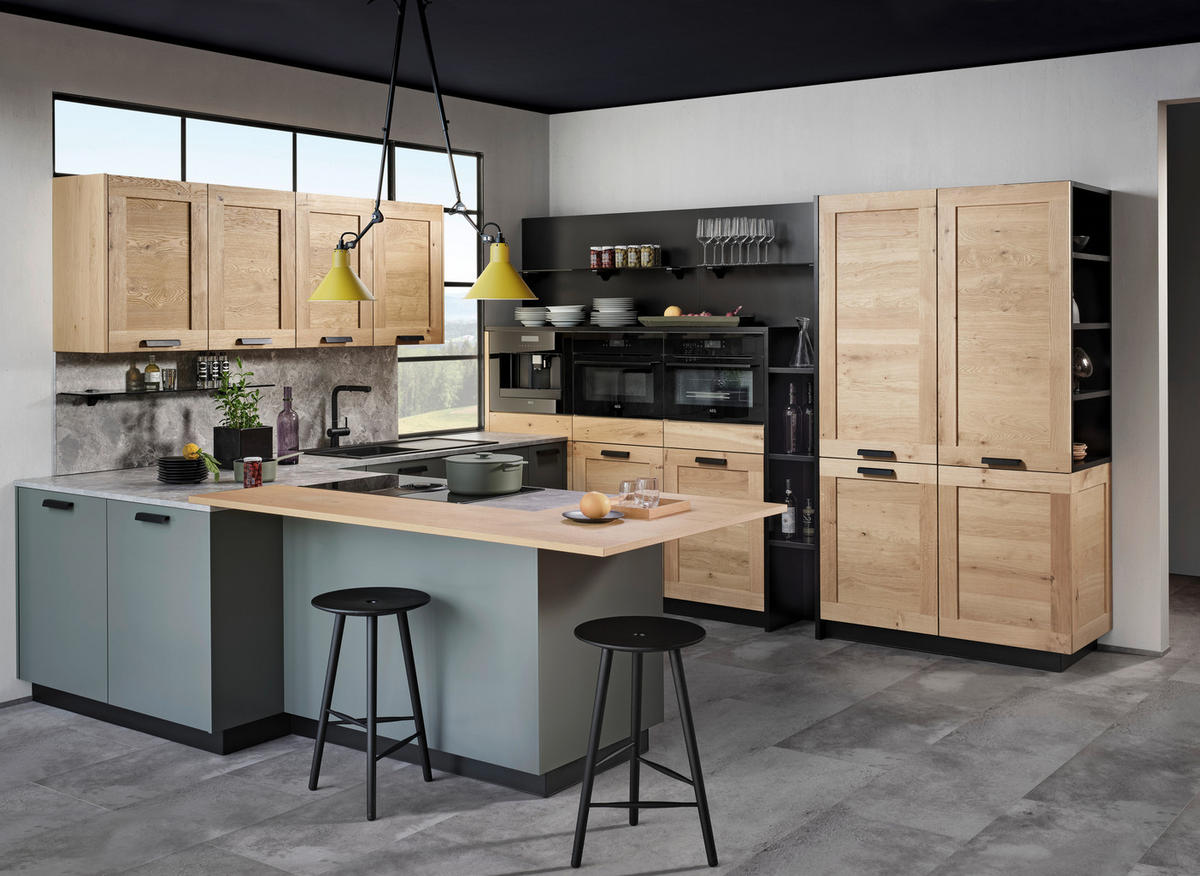 EINBAUKÜCHE   - Wildeiche, Design, Holzwerkstoff - EWE