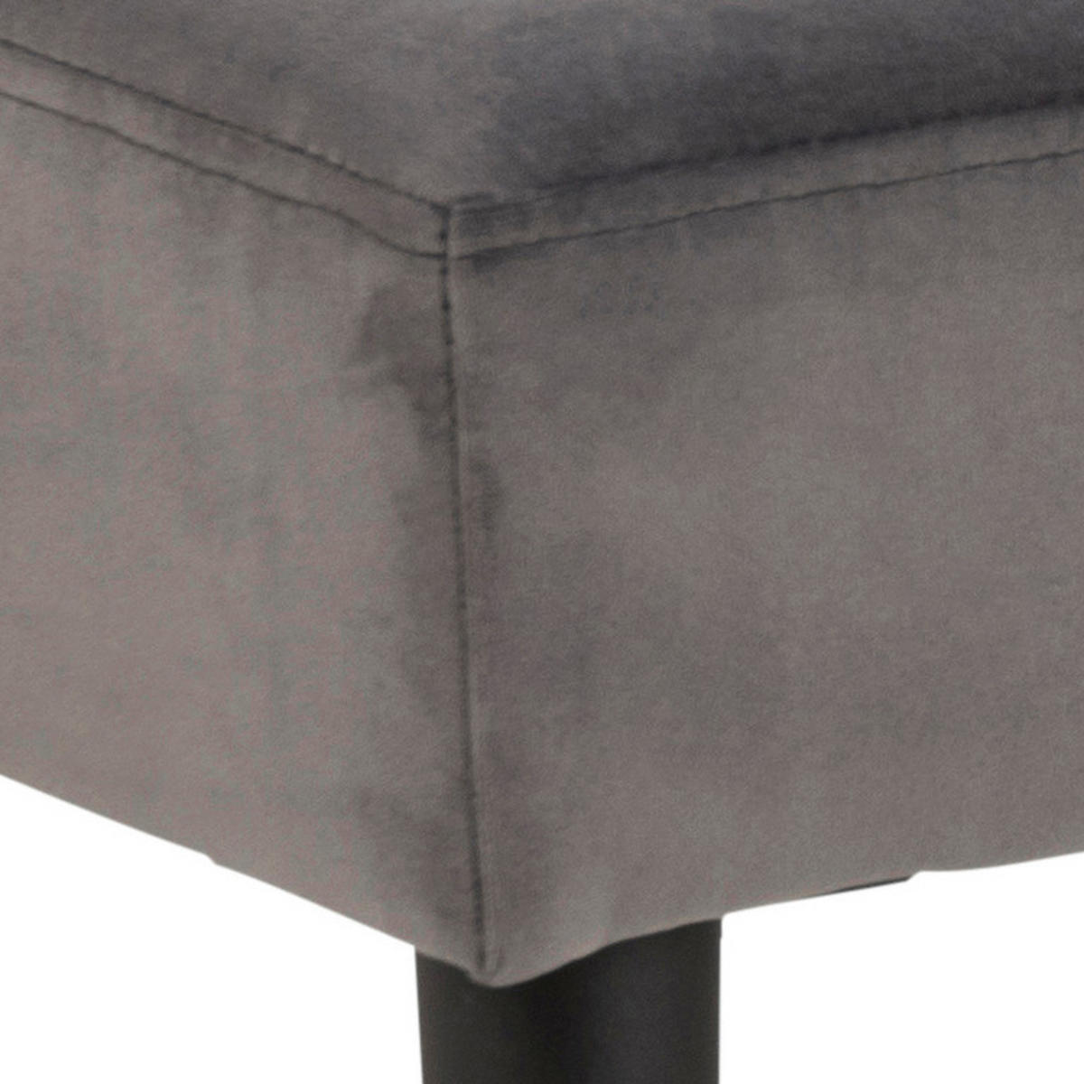 HOCKERBANK 95/45/38 cm Samt Schwarz, Dunkelgrau  - Dunkelgrau/Schwarz, Trend, Textil/Metall (95/45/38cm) - Livetastic