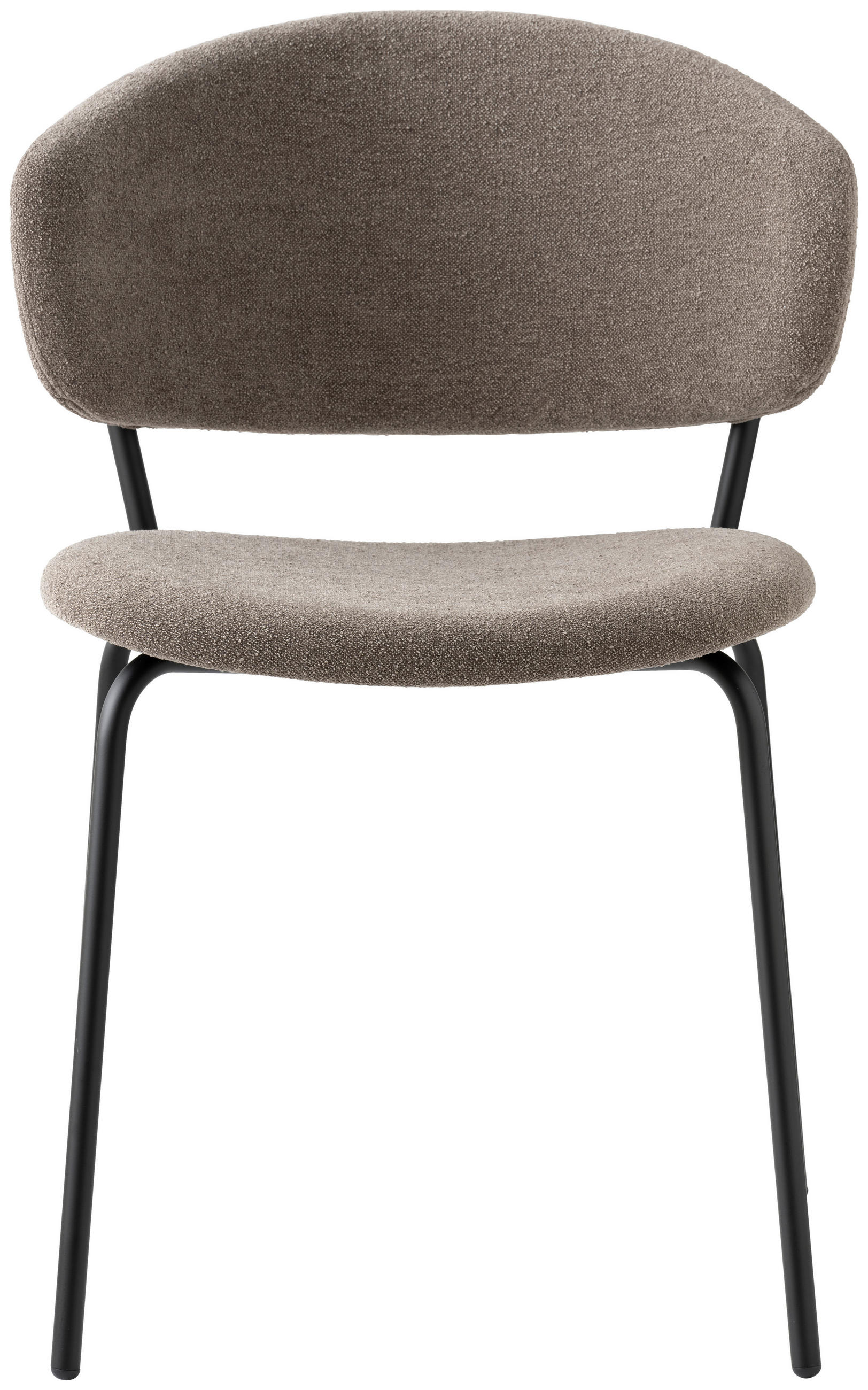 STUHL Bouclé Schwarz, Greige  - Greige/Schwarz, Design, Textil/Metall (49/84/51cm) - Connubia 