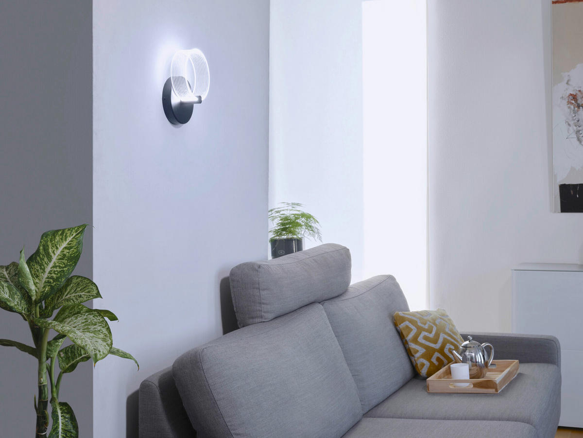 LED-WANDLEUCHTE 16/9.5/22.5 cm   - Schwarz, Design, Kunststoff (16/9.5/22.5cm) - Osram
