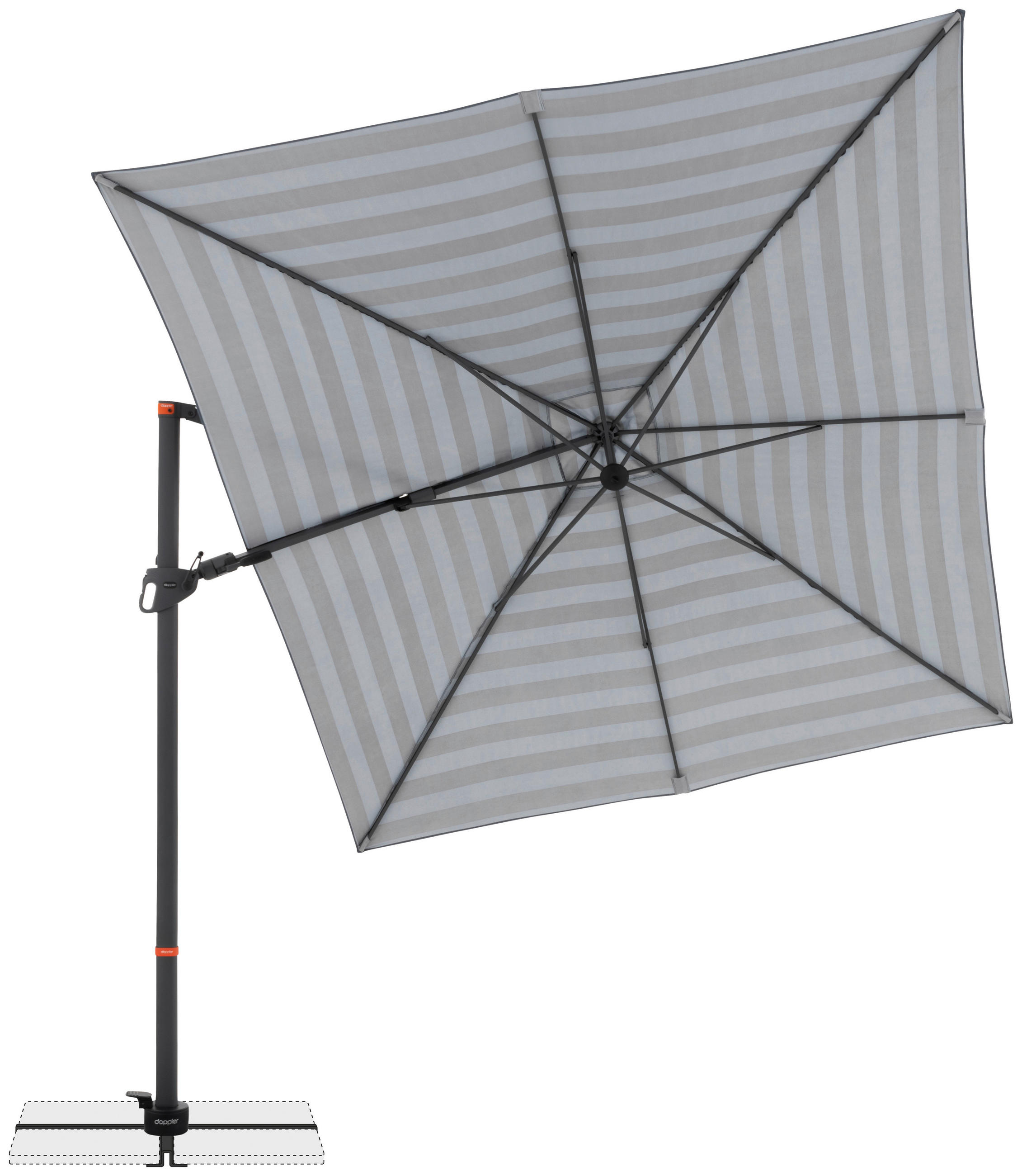 AMPELSCHIRM  320/240 cm  - Anthrazit/Grau, Basics, Textil/Metall (320/240cm) - Doppler
