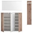 SCHUHSCHRANK 132/118/37 cm  - Eichefarben/Anthrazit, Design, Holzwerkstoff/Metall (132/118/37cm) - Voleo