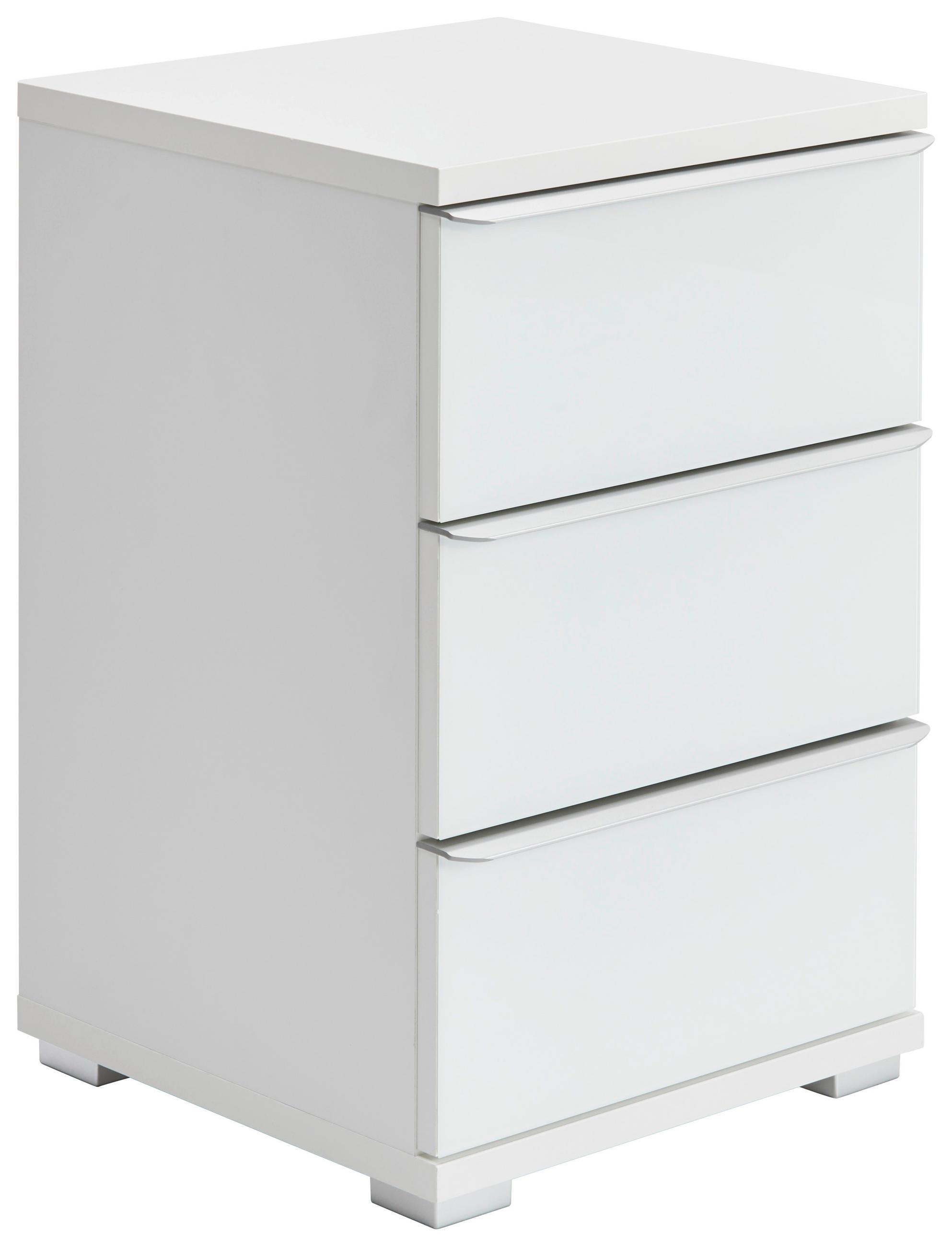 NACHTSCHRANK 40/62/40 cm  - Alufarben/Weiß, Design, Glas/Holzwerkstoff (40/62/40cm) - Moderano