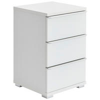 NACHTKÄSTCHEN 40/62/40 cm  in Weiß  - Alufarben/Weiß, Design, Glas/Holzwerkstoff (40/62/40cm) - Moderano