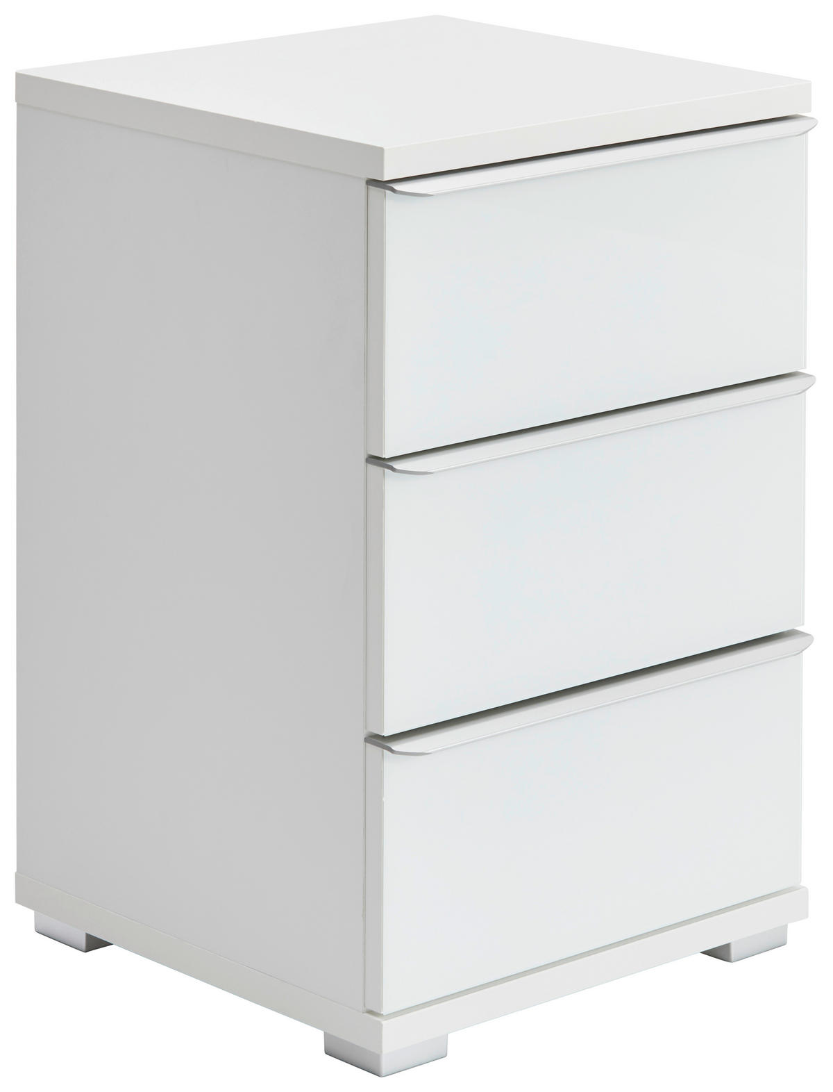 NACHTKÄSTCHEN 40/62/40 cm  in Weiß  - Alufarben/Weiß, Design, Glas/Holzwerkstoff (40/62/40cm) - Moderano