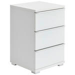 NACHTKÄSTCHEN 40/62/40 cm  in Weiß  - Alufarben/Weiß, Design, Glas/Holzwerkstoff (40/62/40cm) - Moderano