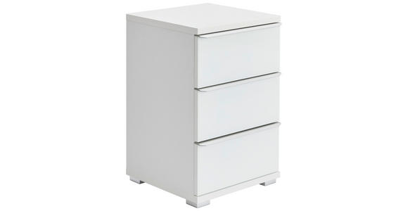 NACHTKÄSTCHEN 40/62/40 cm  in Weiß  - Alufarben/Weiß, Design, Glas/Holzwerkstoff (40/62/40cm) - Moderano