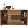 SIDEBOARD  in 164/95,8/44,2 cm  - Wildeiche/Schwarz, Natur, Glas/Holz (164/95,8/44,2cm) - Valnatura