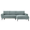 ECKSOFA in Webstoff Mintgrün  - Schwarz/Mintgrün, Design, Textil/Metall (272/170cm) - Welnova