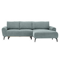 ECKSOFA in Webstoff Mintgrün  - Schwarz/Mintgrün, Design, Textil/Metall (272/170cm) - Welnova
