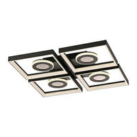 LED-DECKENLEUCHTE TRAFORO 53/53/6,2 cm  - Schwarz, Design, Kunststoff/Metall (53/53/6,2cm)