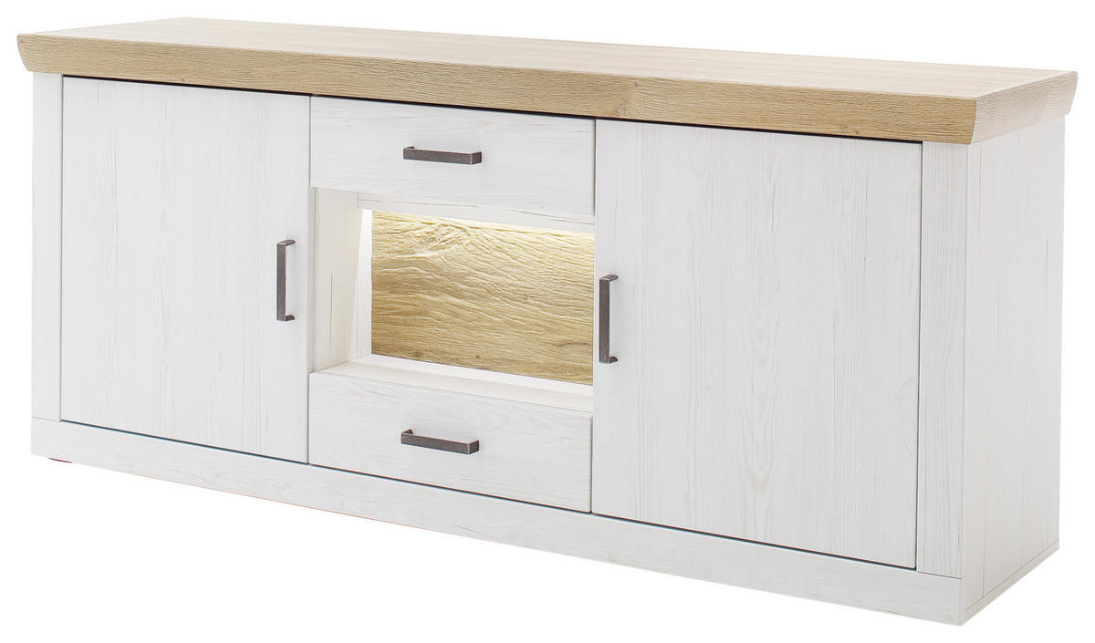 SIDEBOARD 181/78/47 cm  - grafitfärgad/svart, Design, metall/trämaterial (181/78/47cm) - MID.YOU