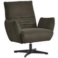 SESSEL in Teddystoff Dunkelbraun  - Dunkelbraun/Schwarz, Design, Textil/Metall (60/94/86cm) - Dieter Knoll