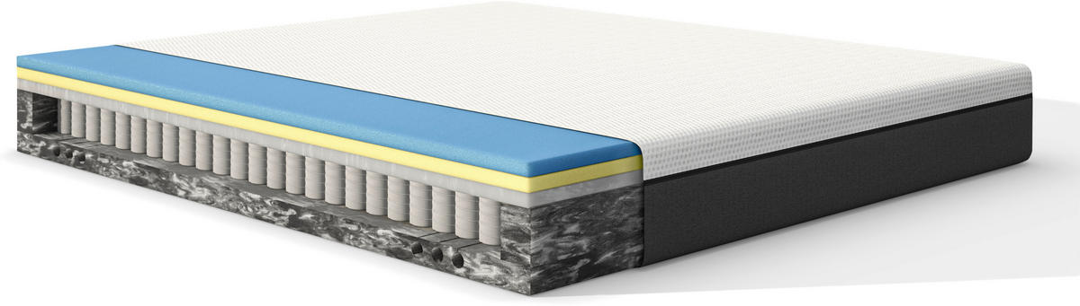 TASCHENFEDERKERNMATRATZE 180/200 cm, Höhe ca.: 25 cm, H3 = fest, 5-Zonen - Basics, Textil (180/200cm) - Emma