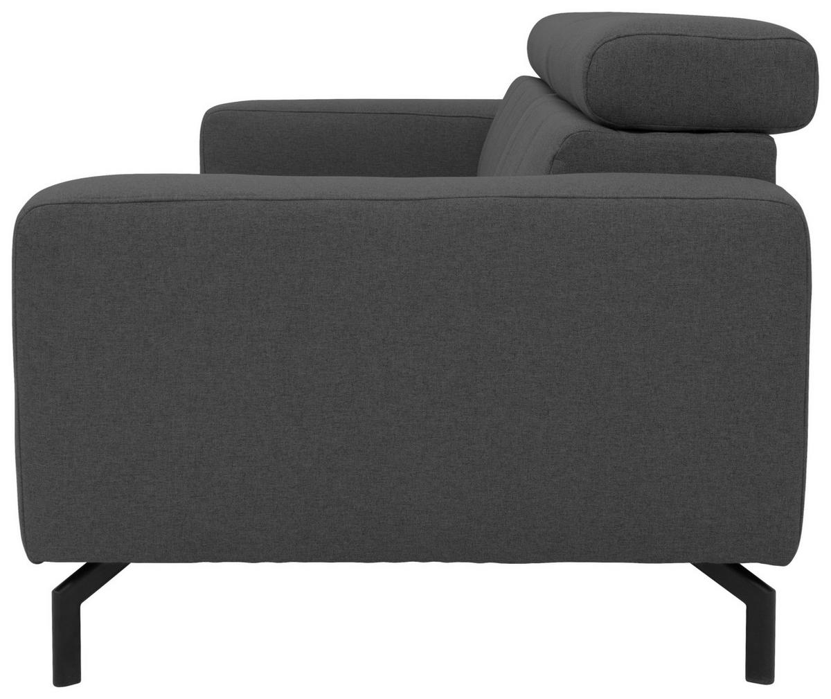 3-SITZER-SOFA Webstoff Grau  - Schwarz/Grau, Design, Textil/Metall (238/79/104cm) - MID.YOU