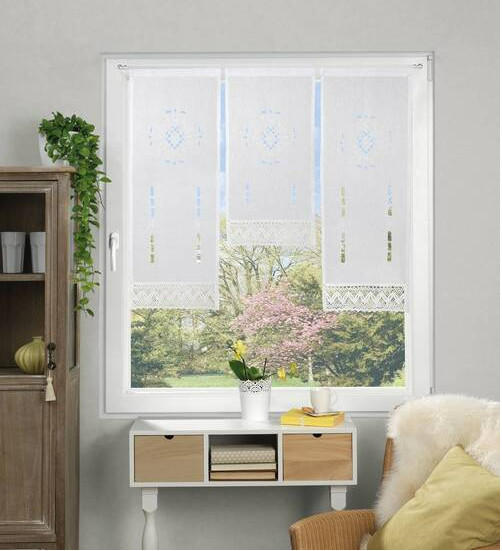 KURZGARDINEN 3ER SET   30/80 cm   - Weiß, KONVENTIONELL, Textil (30/80cm)