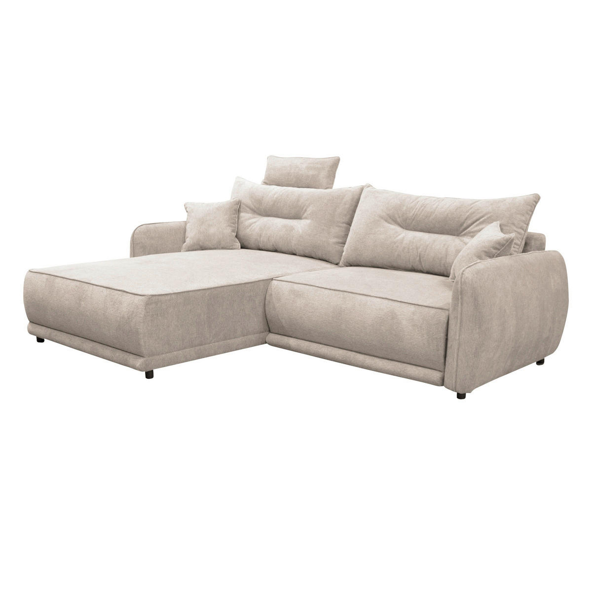 ECKSOFA  FRESH Beige Struktur  - Beige/Schwarz, Design, Kunststoff/Textil (195/264cm) - MID.YOU
