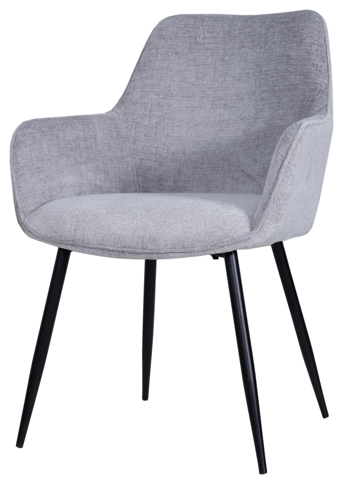 ARMLEHNSTUHL  in Eisen Bouclé  - Schwarz/Grau, MODERN, Holz/Textil (58/84/61cm) - MID.YOU