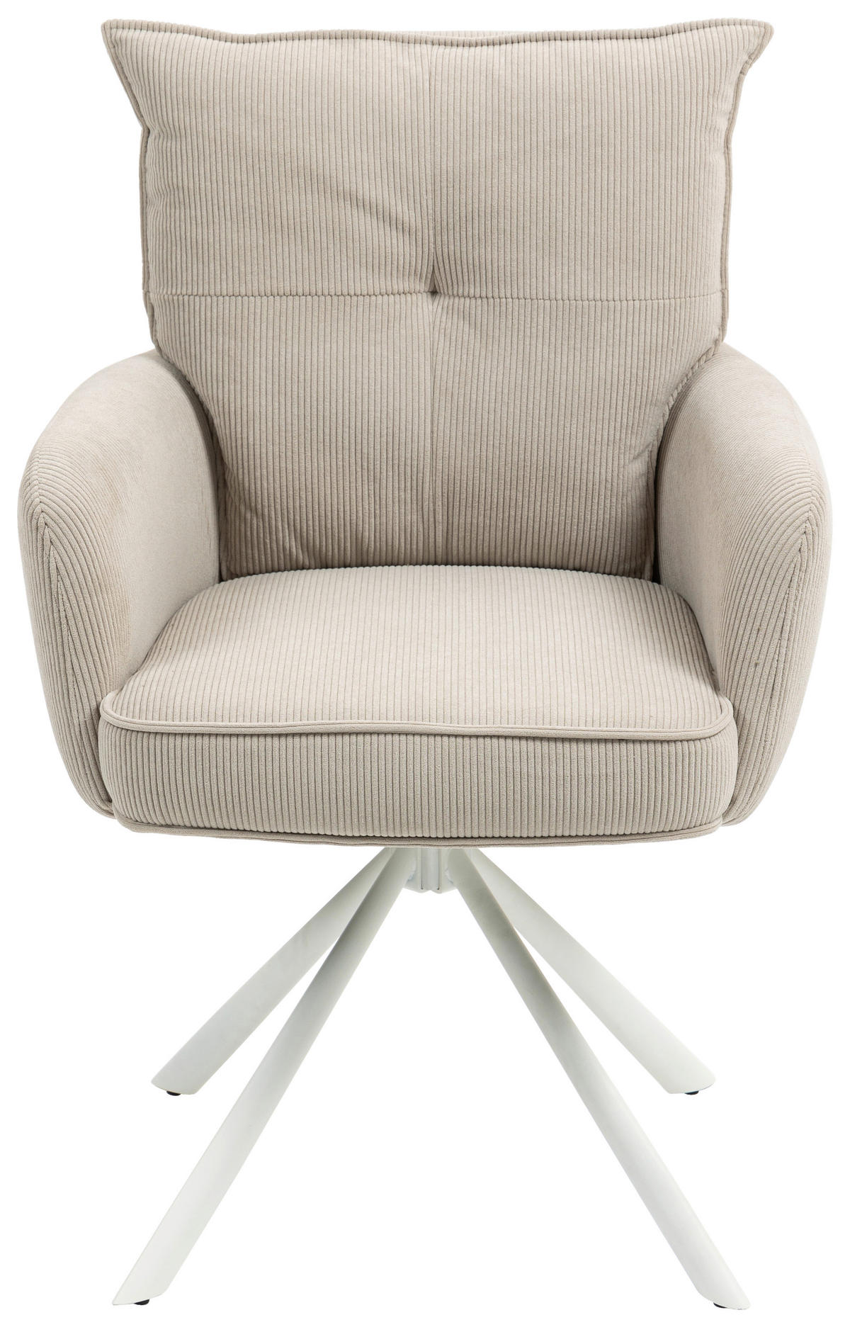 ARMLEHNSTUHL  in Feincord  - Taupe/Creme, Design, Textil/Metall (61/95/67cm) - Novel