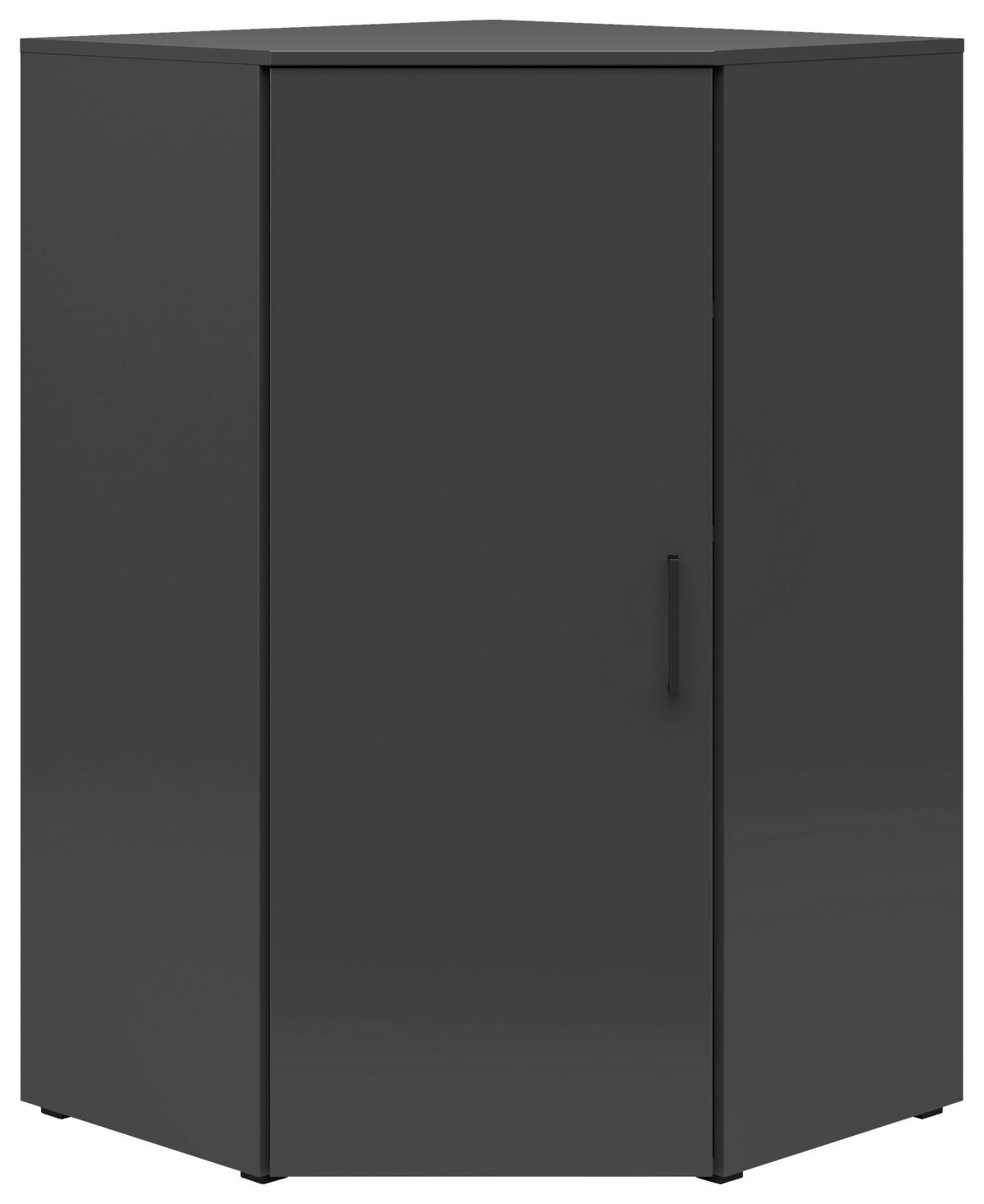 KOTNA KOMODA, barve grafita  - črna/barve grafita, Moderno, umetna masa/leseni material (101/115/79cm) - Carryhome