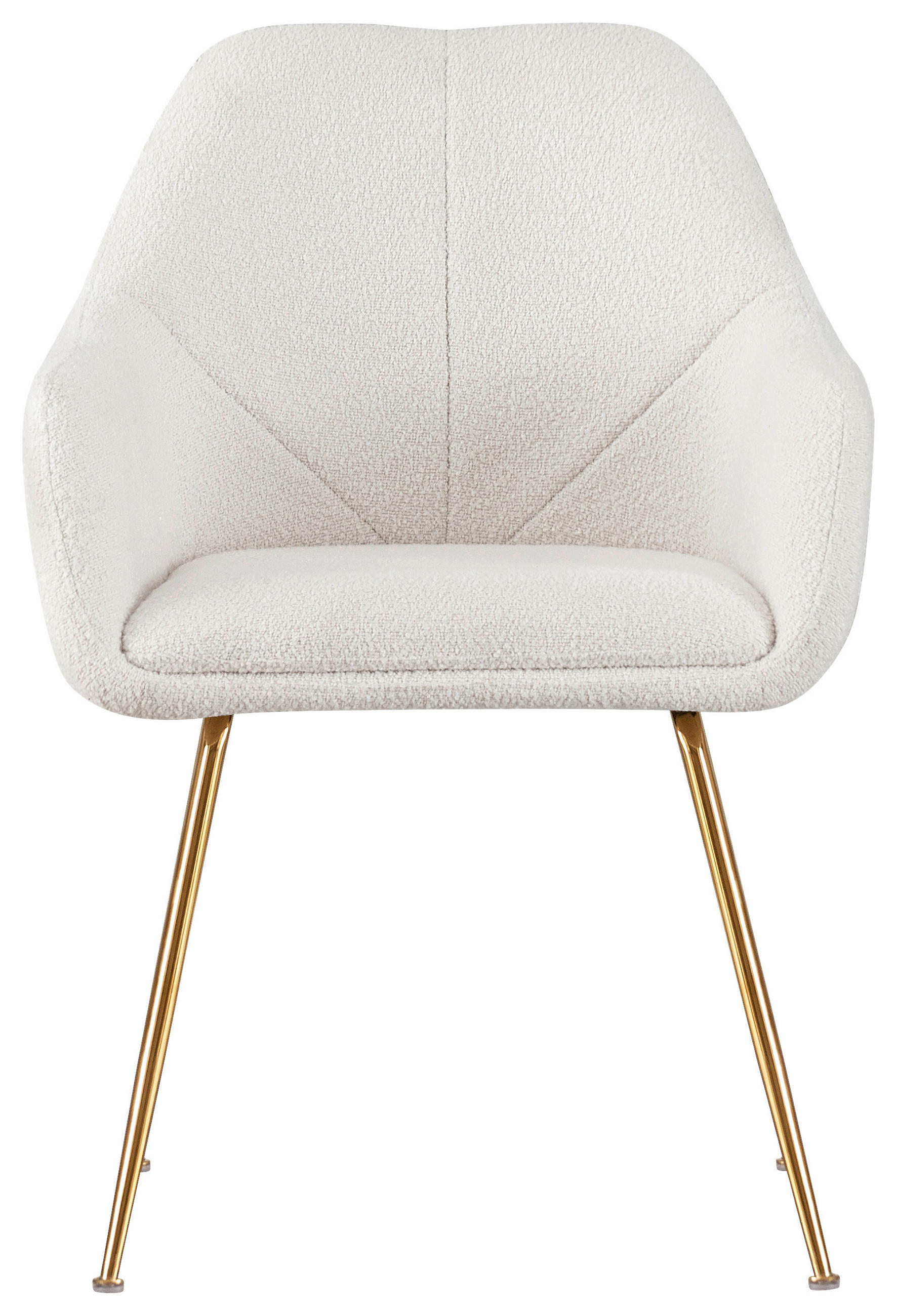 ARMLEHNSTUHL Eisen Bouclé  - Goldfarben/Creme, Modern, Textil/Metall (57/81,5/61cm) - MID.YOU