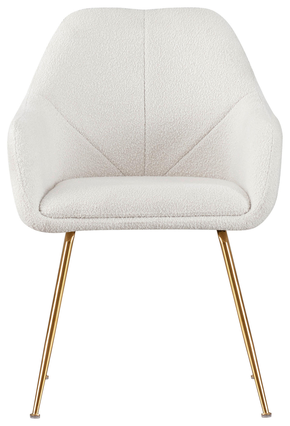 ARMLEHNSTUHL  in Eisen Bouclé  - Goldfarben/Creme, MODERN, Textil/Metall (57/81,5/61cm) - MID.YOU