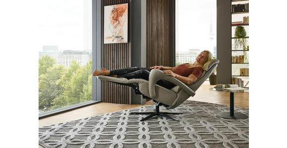 RELAXSESSEL in Leder Greige  - Greige/Schwarz, Design, Leder/Metall (76/110/86cm) - Dieter Knoll