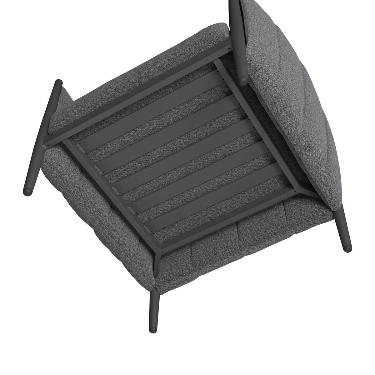 LOUNGEGARNITUR Aluminium  - Dunkelgrau/Grau, MODERN, Textil/Metall (393/69/174cm) - Ambia Garden