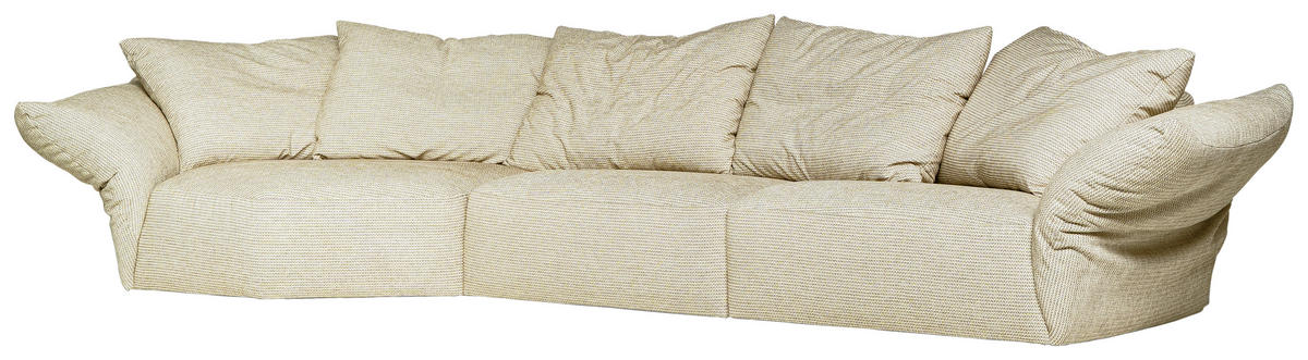 SOFFA i textilväv beige  - beige, Klassisk, metall/trä (420/95/125/185cm) - Novel