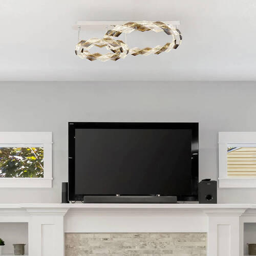 LED-DECKENLEUCHTE 50 W    80/55/24,5 cm  - Klar, Design, Kunststoff/Metall (80/55/24,5cm) - Globo