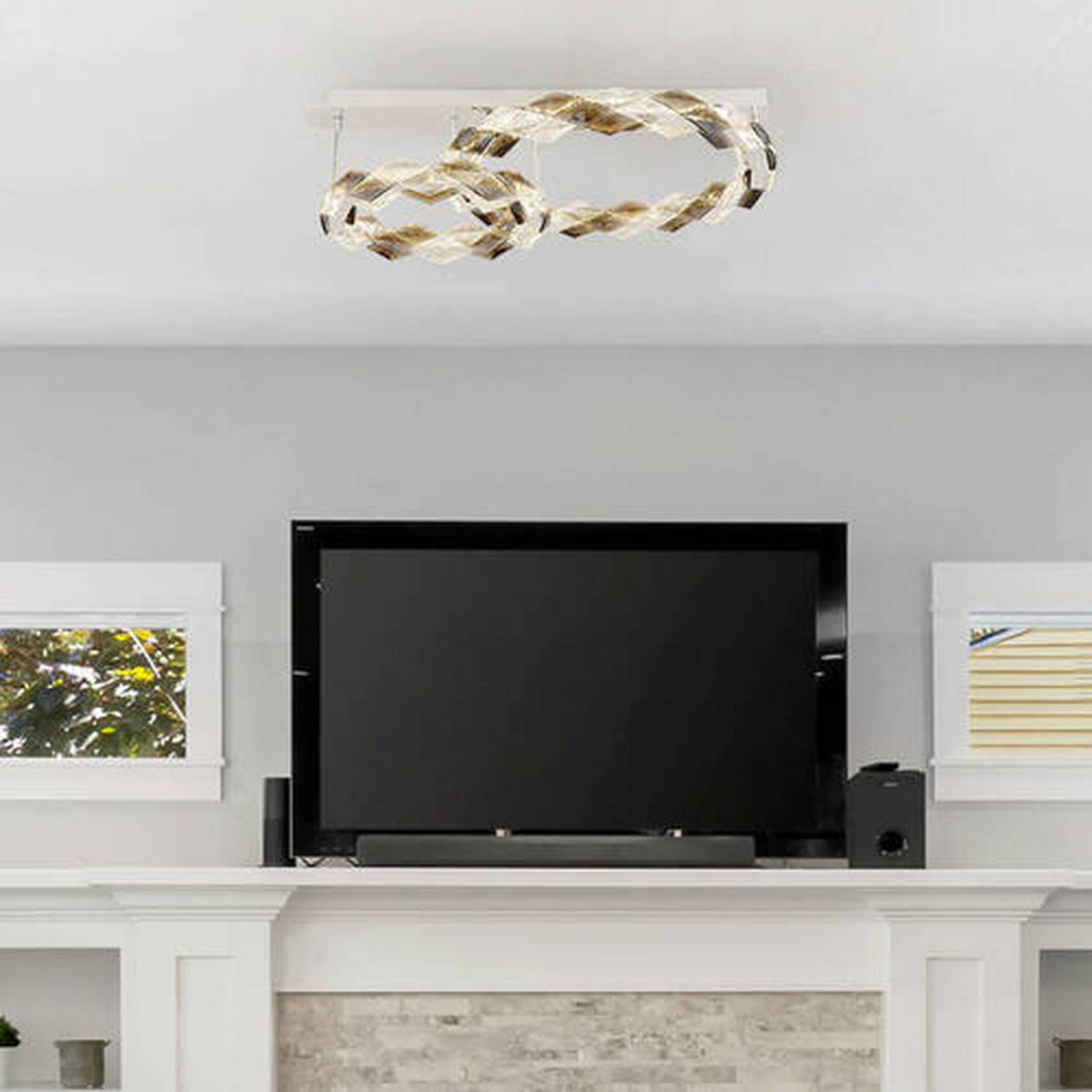 LED-DECKENLEUCHTE 50 W    80/55/24,5 cm  - Klar, Design, Kunststoff/Metall (80/55/24,5cm) - Globo