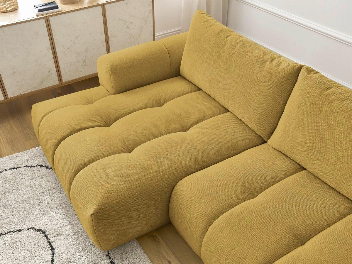 ECKSCHLAFSOFA FUJI Leinenoptik Gelb  inkl.  - Gelb/Schwarz, MODERN, Kunststoff/Textil (160/292cm)