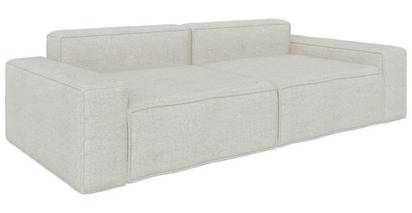 SCHLAFSOFA  mit Liegefunktion, Schlafen auf Sitzhöhe, Rücken echt Webstoff Creme  - Creme/Schwarz, KONVENTIONELL, Kunststoff/Textil (256/83/115cm) - Carryhome