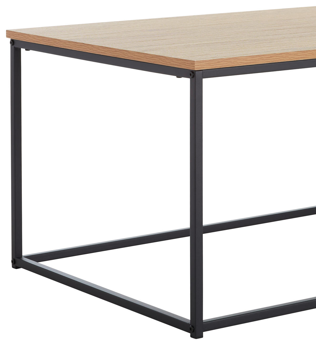 COUCHTISCH in Metall, Holzwerkstoff 100/60/45 cm  - Eichefarben/Schwarz, Konventionell, Holzwerkstoff/Metall (100/60/45cm) - MID.YOU