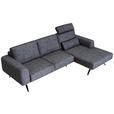 ECKSOFA in Struktur Graphitfarben  - Schwarz/Graphitfarben, Design, Textil/Metall (262/157cm) - Novel