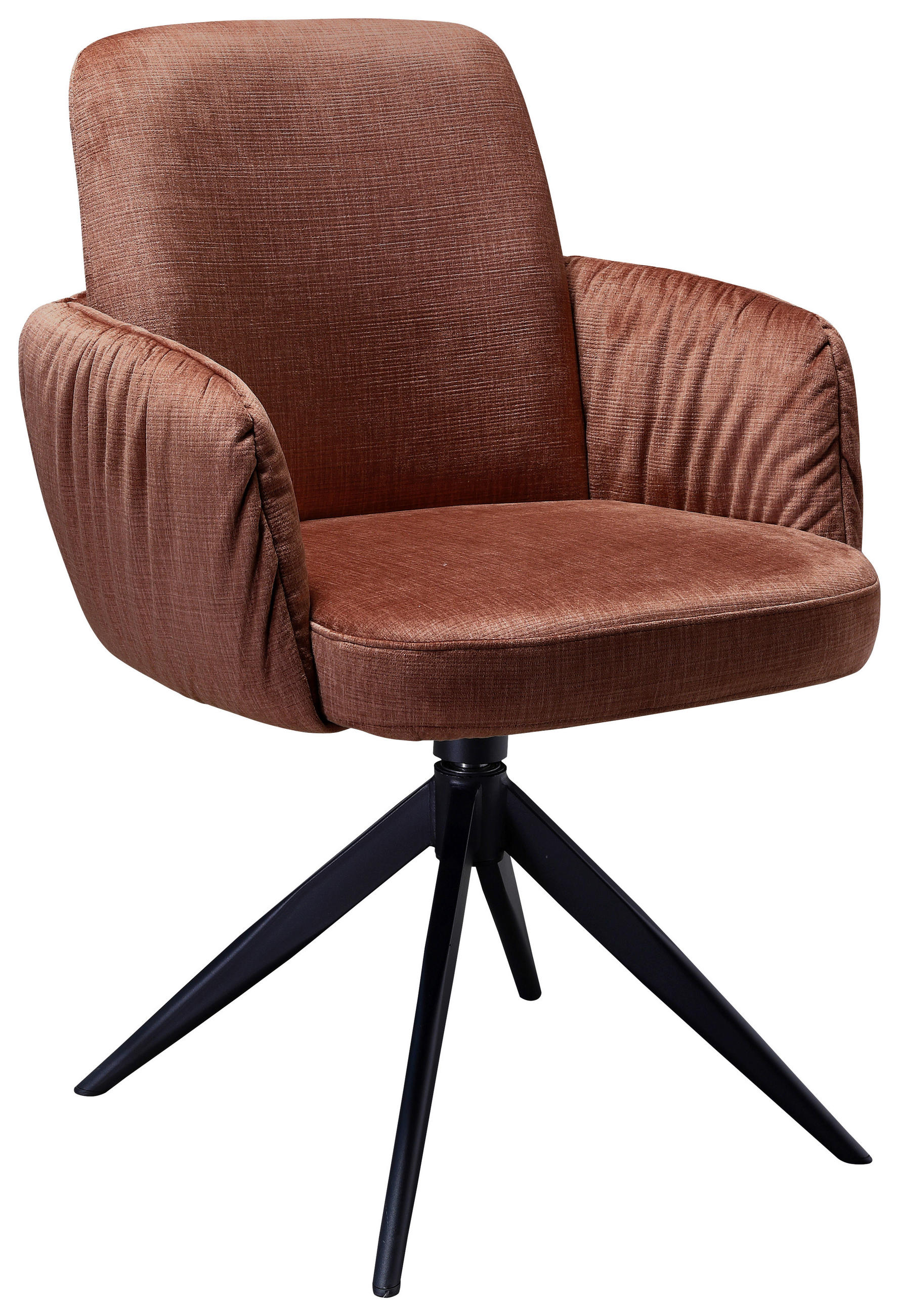 ARMLEHNSTUHL  in Eisen Samt  - Cognac/Schwarz, Design, Textil/Metall (59/85/62cm) - Moderano