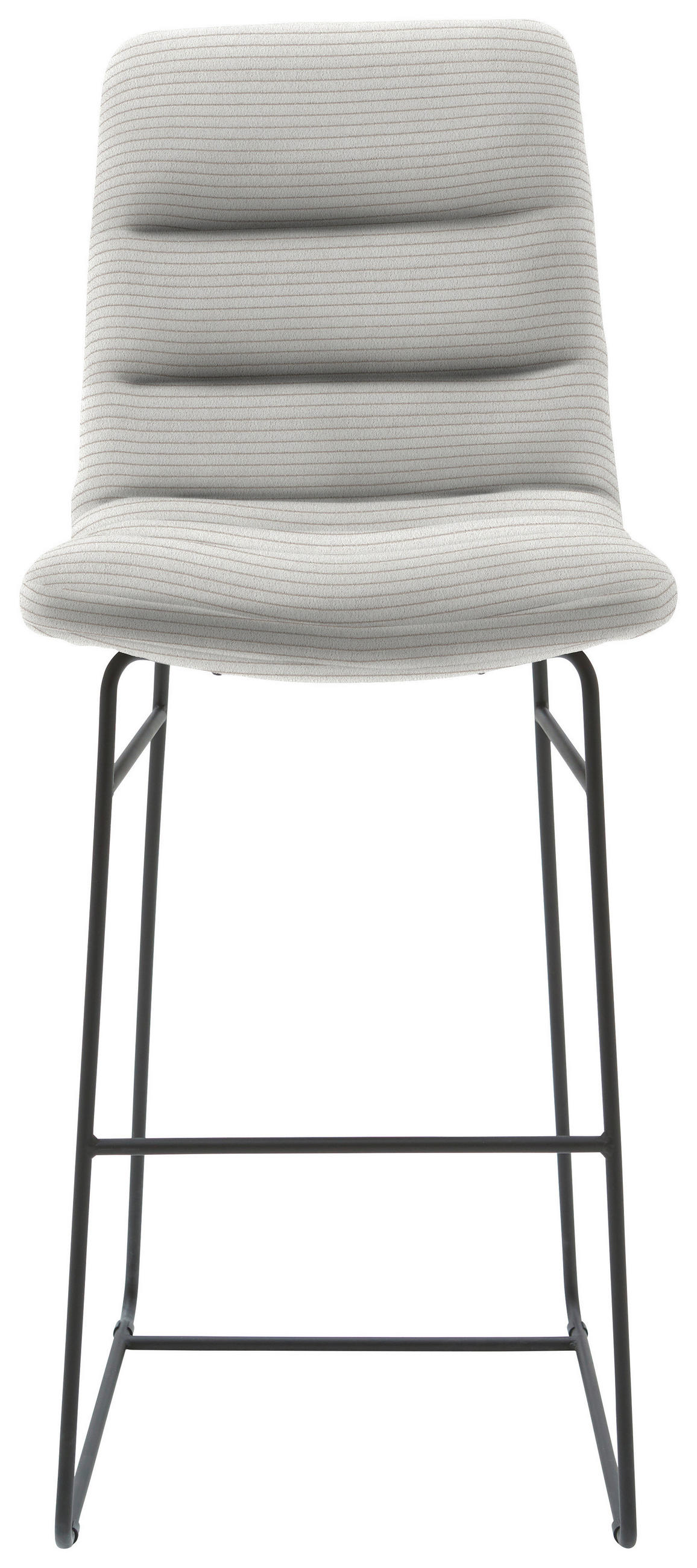 BARHOCKER in Textil Greige  - Greige/Schwarz, Design, Textil/Metall (52/122/66cm) - Dieter Knoll
