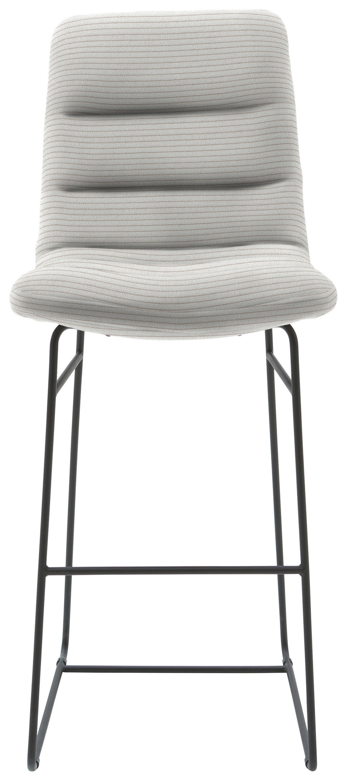BARHOCKER in Textil Greige  - Greige/Schwarz, Design, Textil/Metall (52/122/66cm) - Dieter Knoll