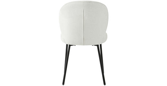 STUHL in Eisen Leinenoptik Holz, Metall, Textil - Schwarz/Weiß, Design, Holz/Textil (49/86/64cm) - Ambia Home