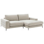 ECKSOFA in Velours Creme  253/177 cm  - Creme/Schwarz, Design, Textil/Metall (253/177cm) - Dieter Knoll