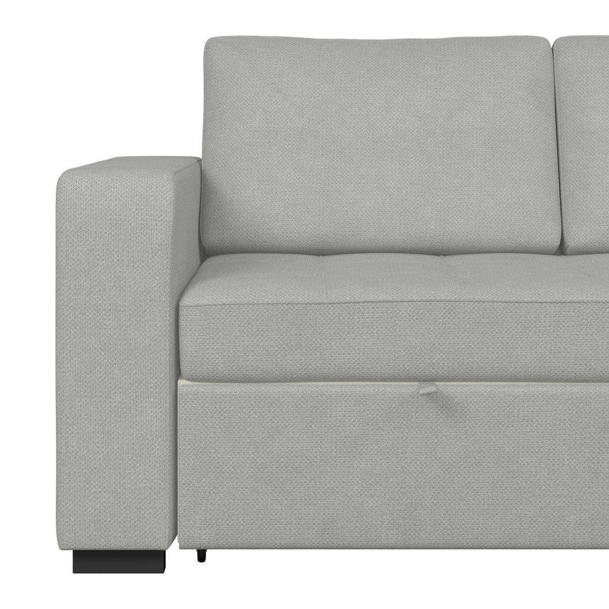 ECKSOFA Mikrofaser, Struktur Grau  - Schwarz/Grau, Trend, Textil/Metall (239/160cm) - MID.YOU