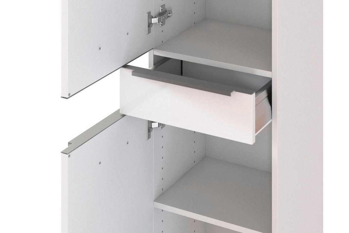 HOCHSCHRANK 40/180/35 cm  - Edelstahlfarben/Silberfarben, KONVENTIONELL, Holzwerkstoff/Kunststoff (40/180/35cm) - Xora