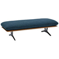 HOCKERBANK in Holz, Textil Blau  - Blau/Schwarz, Design, Holz/Textil (150/43/60cm) - Dieter Knoll