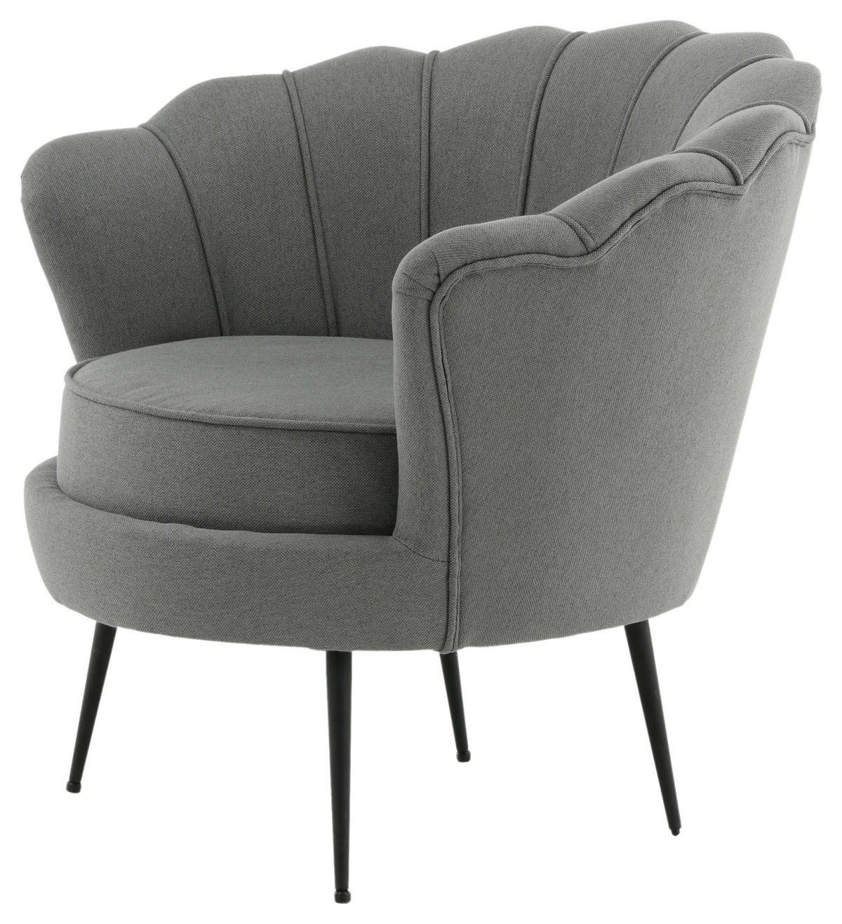 SESSEL in Grau, Schwarz  - Schwarz/Grau, Design, Textil/Metall (83/76/77cm) - Livetastic
