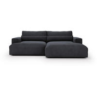 ECKSOFA Felicia Dunkelgrau Cord  - Dunkelgrau/Schwarz, Design, Kunststoff/Textil (267/187cm) - Stylife