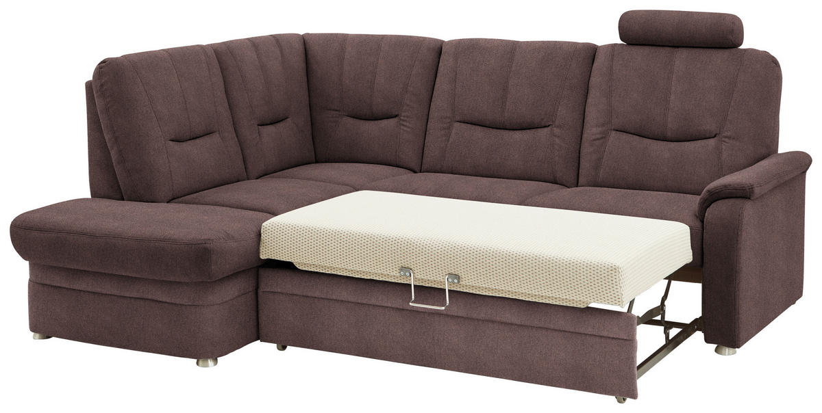 ECKSOFA  in Chenille Braun  185/235 cm  - Schwarz/Braun, KONVENTIONELL, Kunststoff/Textil (185/235cm) - Beldomo Comfort