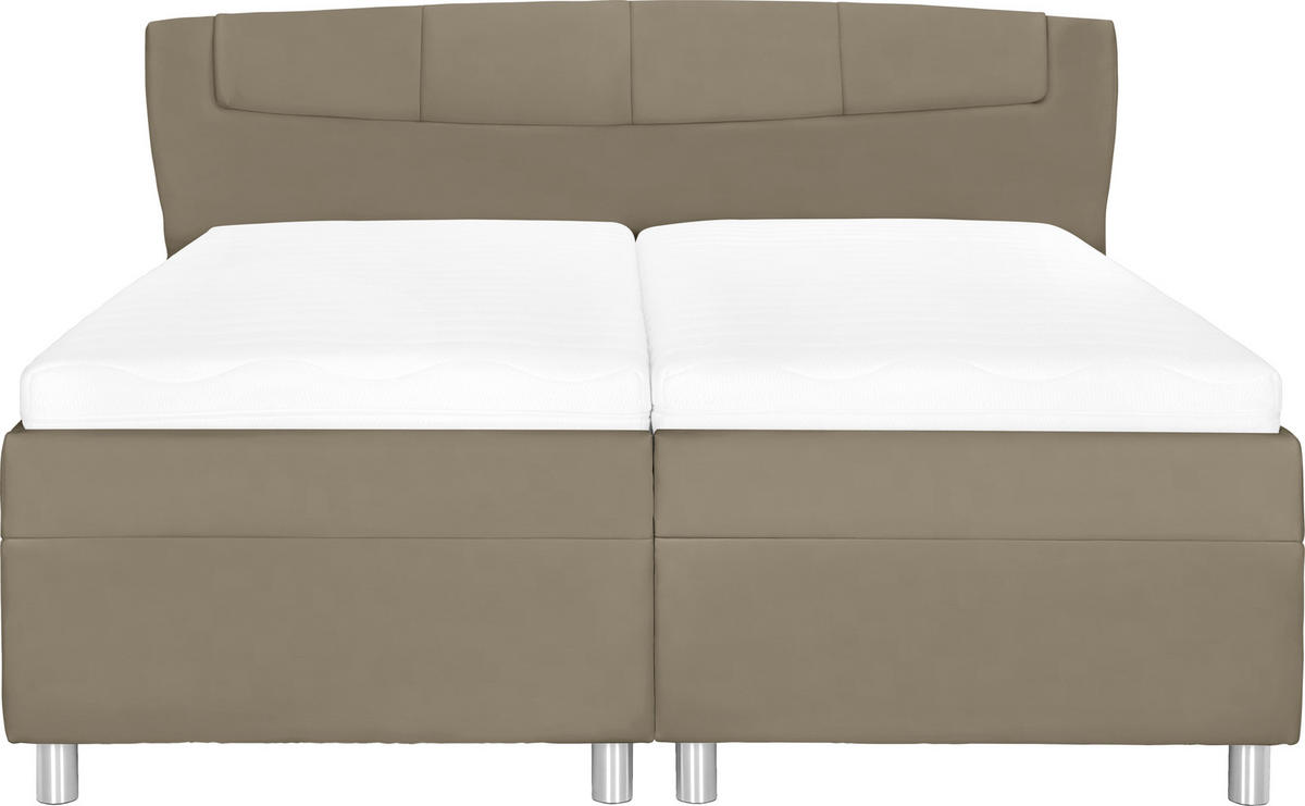 POLSTERBETT Matratze, gepolstertes Kopfteil, Lattenrost, Bettkasten, motorische Verstellbarkeit Braun 160/200 cm  - Silberfarben/Weiß, KONVENTIONELL, Holz/Textil (160/200cm) - Esposa