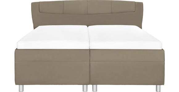 POLSTERBETT 180/200 cm in Braun - Chromfarben/Braun, KONVENTIONELL, Holz/Textil (180/200cm) - Esposa
