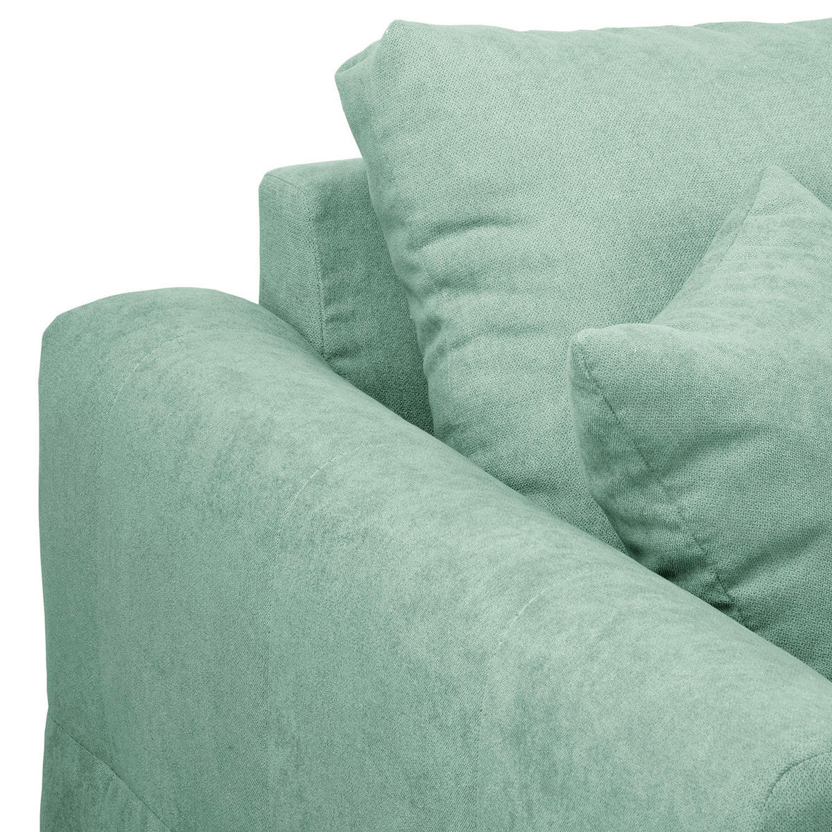 ECKSOFA Ariella Mintgrün Mikrofaser  - Naturfarben/Mintgrün, Design, Holz/Textil (231/161cm) - Livetastic